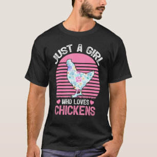 Hühnervogel Liebhaber T-Shirt Nur Ein Mädchen Das