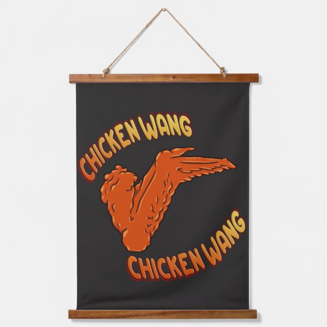 Hühnerwald-Topped-Wandteppiche Wandteppich Mit Holzrahmen (Vorderseite)