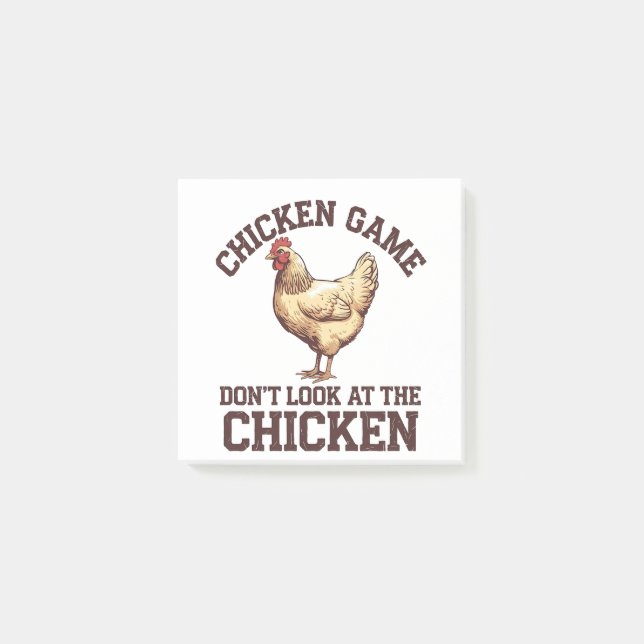 Hühnerwild sieht sich nicht das Huhn an Post-it Klebezettel (Vorderseite)