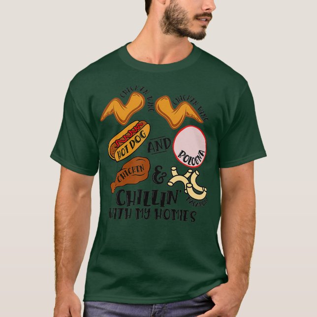 Hühnerwing Hühnchen Wing Hot Dog Bologna T-Shirt (Vorderseite)