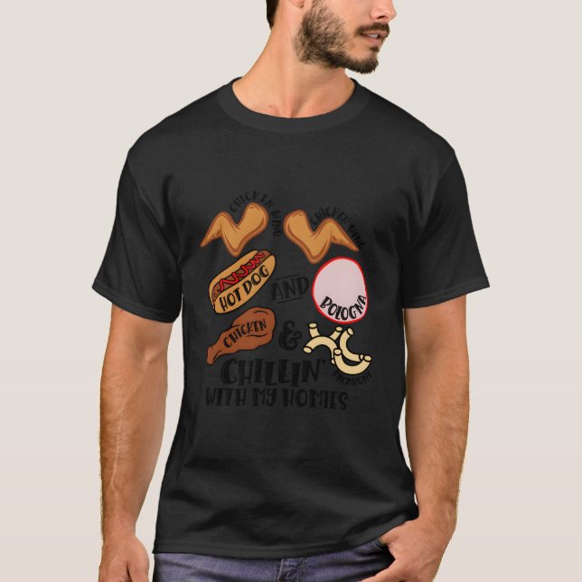 Hühnerwing Hühnchen Wing Hot Dog Bologna Virno So T-Shirt (Vorderseite)