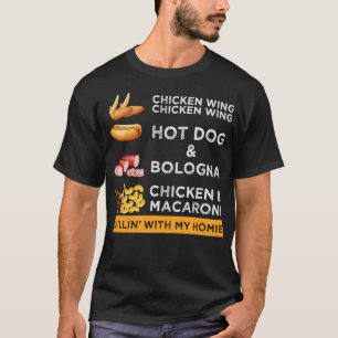 Hühnerwing Hühnchen Wing Hotdog und Bologna Funny T-Shirt