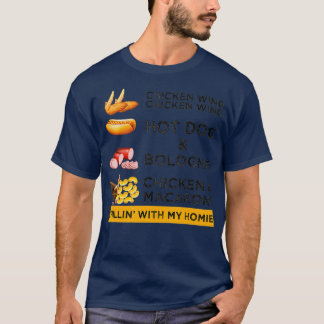 Hühnerwing Hühnchen Wing Hotdog und Bologna Männer T-Shirt
