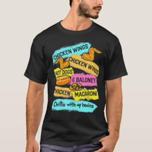 Hühnerwing Hühnchen Wing Hotdog und Bologna Männer T-Shirt