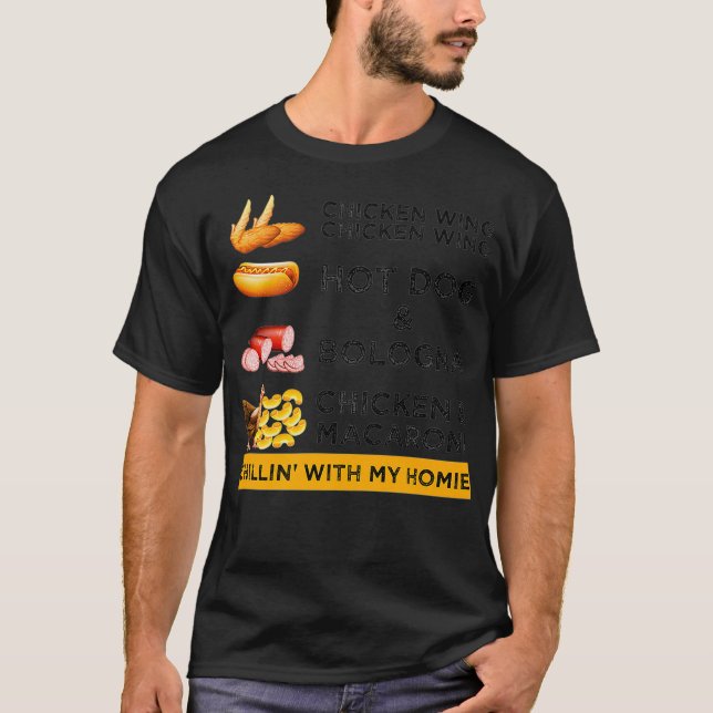 Hühnerwing Hühnchen Wing Hotdog und Bologna Männer T-Shirt (Vorderseite)