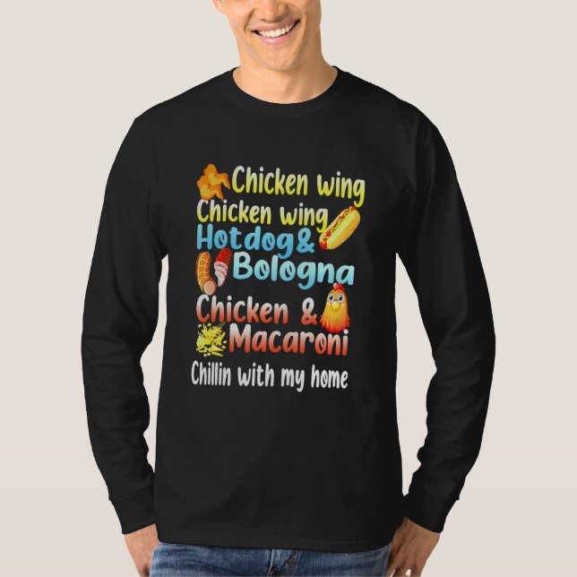 Hühnerwing Hühnerwing Hotdog und Bologna T-Shirt (Vorderseite)