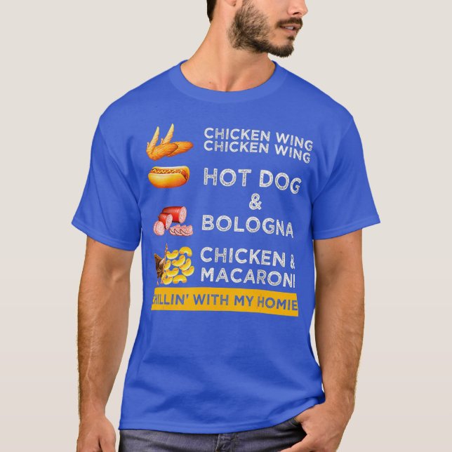 Hühnerwing Hühnerwing Hotdog und Bologna T-Shirt (Vorderseite)