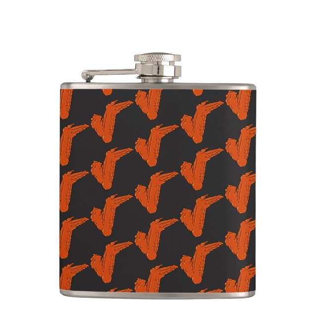 Hühnerwing Vinyl-Wrapped Flask Flachmann (Vorderseite)