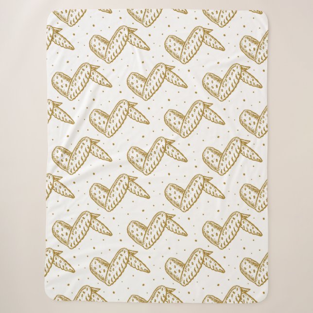 Hühnerwings auf Polka Dot Hintergrund Sherpadecke (Vorderseite)