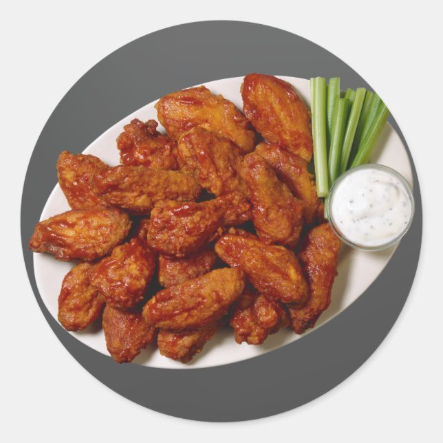 Hühnerwings Runder Aufkleber (Vorderseite)