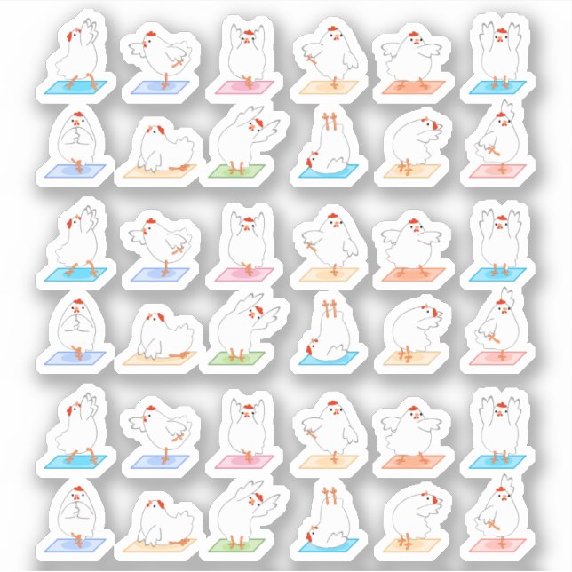 HühnerYoga-Stickers Aufkleber (Vorderseite)