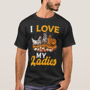 Hühnerzüchter Hennen Hühner Eier Küken Ich Liebe M T-Shirt