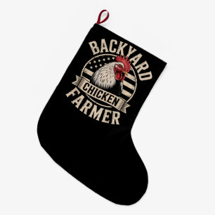 Hühnerzüchter im Hinterhof Amerikanischer Patrioti Großer Weihnachtsstrumpf