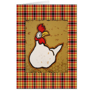 Huhnkarte mit kariertem