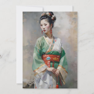 Hui Chinese Woman D Portrait Feiertagskarte