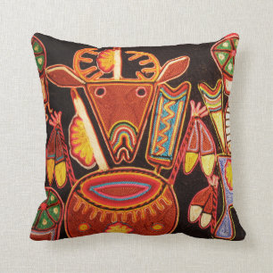 Huichol-Bulle-Wurf-Kissen Kissen