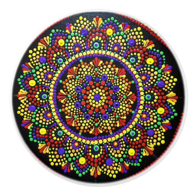 Huichol Keramik Knob Keramikknauf (Vorderseite)