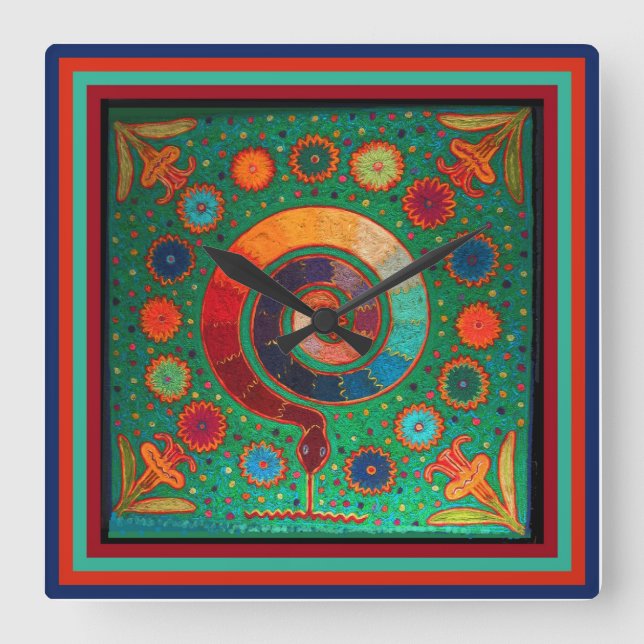 Huichol Peyote Rituale Uhr (Vorderseite)