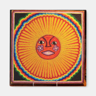 Huichol Schnur-Kunstsun-Mexikaner-Volkskunst Magnet