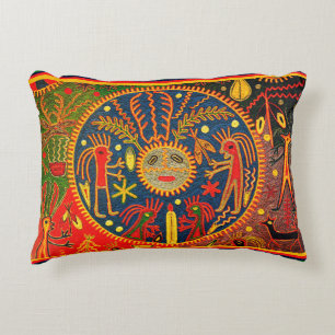 Huichol Shaman Throw Pillow Dekokissen
