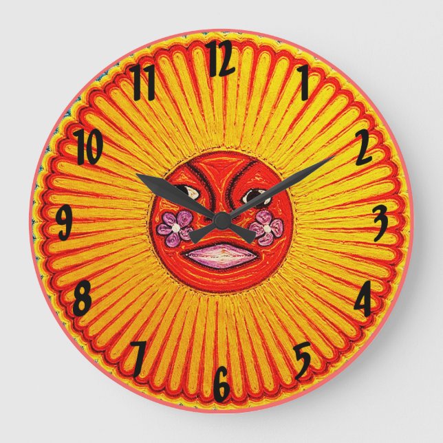 Huichol Sun Wanduhr (Vorderseite)