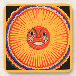 Huichol Ureinwohner-Kunst, die Sonne Getränkeuntersetzer