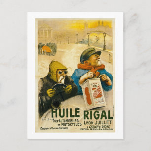 Huile Rigal - Vintages französisches Auto Ad Postkarte
