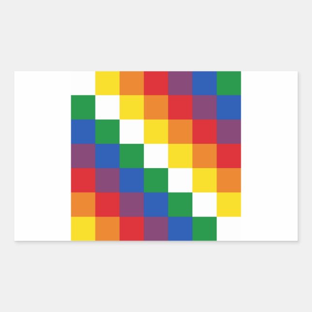 Huipala/Wipala Flag. Andean Qulla Suyu. Bolivien Rechteckiger Aufkleber (Vorderseite)