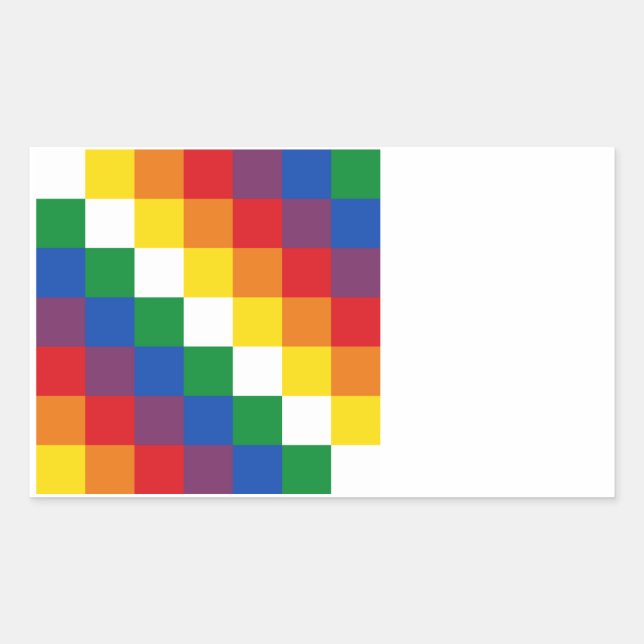Huipala/Wipala Flag. Andean Qulla Suyu. Bolivien Rechteckiger Aufkleber (Vorderseite)