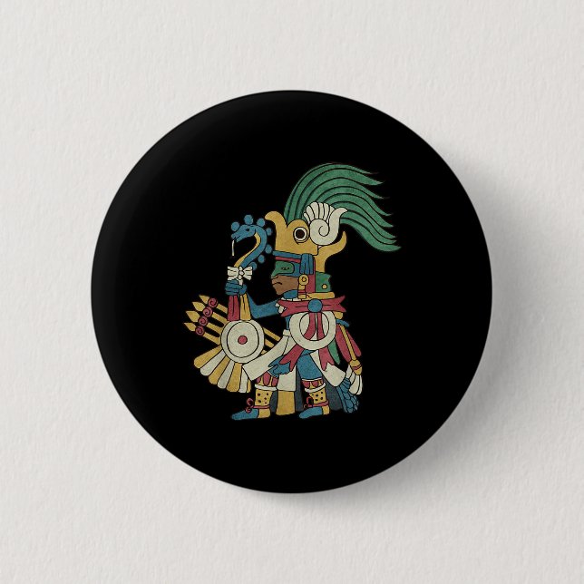 Huitzilopochtli Aztec God Aztec Mythology Mayan Su Button (Vorderseite)