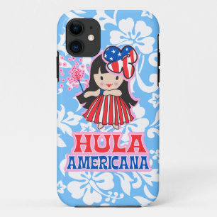 Hula Americana Hula Girl Patriotic iPhone 5 Fall iPhone 11 Hülle