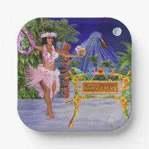 Hula auf zu unserer Luau-Party Pappteller