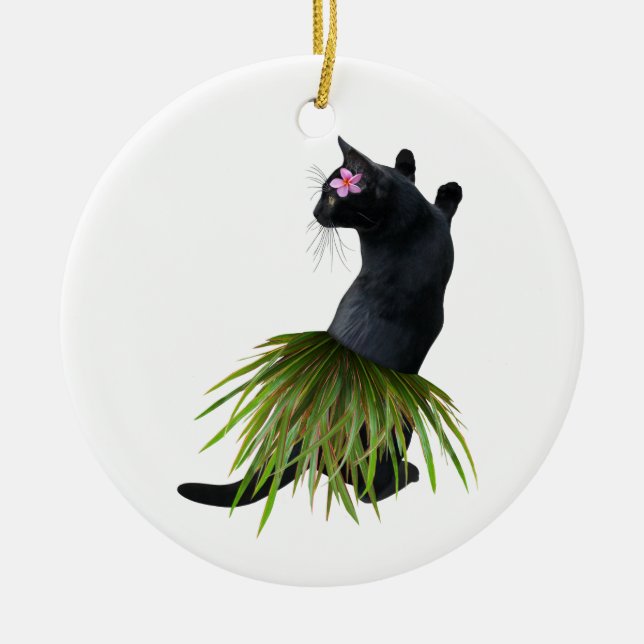 Hula Cat Ornament (Vorne)