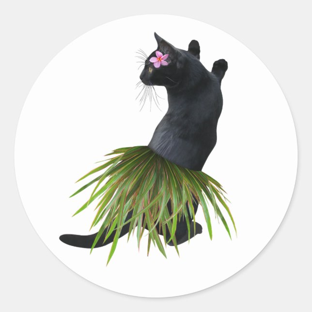Hula Cat Sticker (Vorderseite)