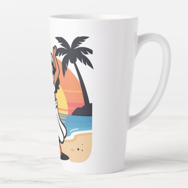 Hula dance beach party sunset tropical island art milchtasse (Rechts)