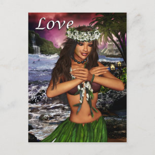 Hula Dancer Postkarte