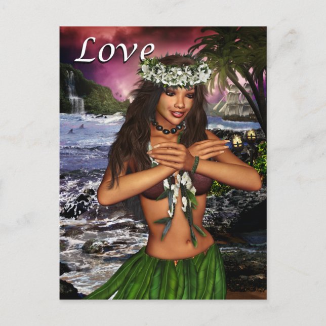 Hula Dancer Postkarte (Vorderseite)