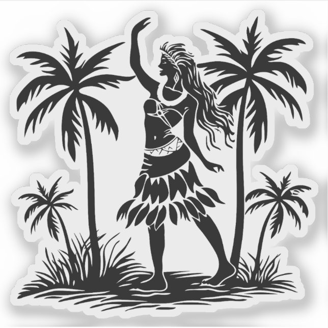 Hula Dancer Vinyl Aufkleber (Vorderseite)