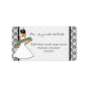Hula Dancing Bride Address Labels Adressaufkleber