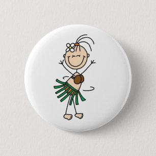 Hula Dancing Strichmännchen Button