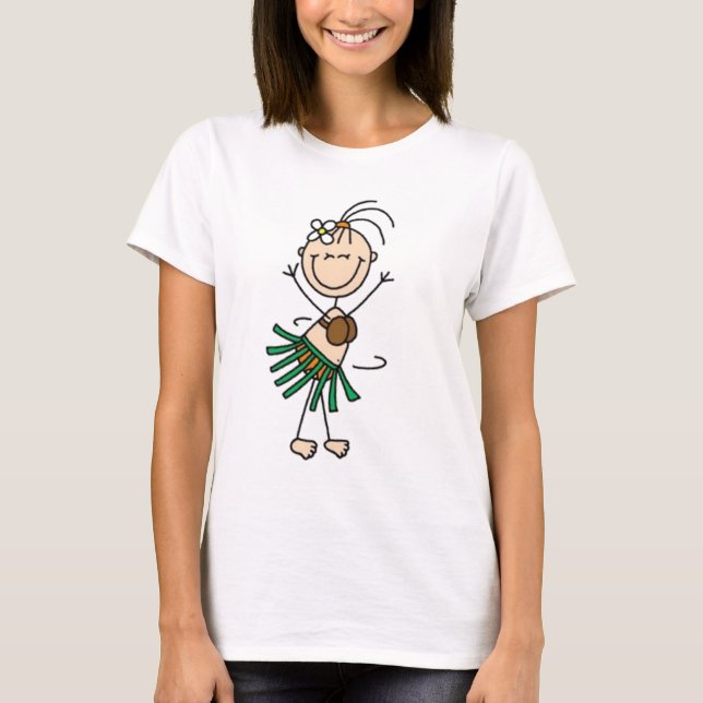 Hula Dancing Strichmännchen T-Shirt (Vorderseite)