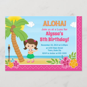 Hula Girl Birthday Einladung Luau Einladung