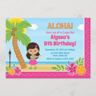 Hula Girl Birthday Einladung Luau Einladung