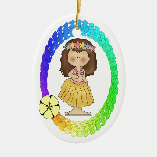 Hula-Girl-Ornament Keramikornament (Vorne)