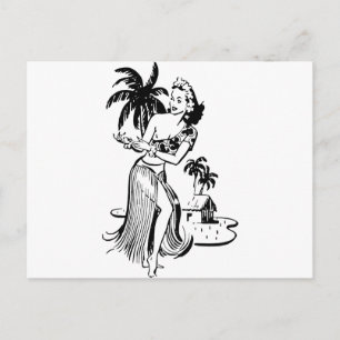 Hula Girl Postkarte