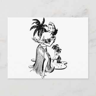 Hula Girl Postkarte