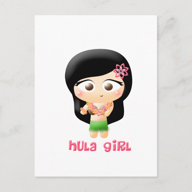 Hula Girl Postkarte (Vorderseite)