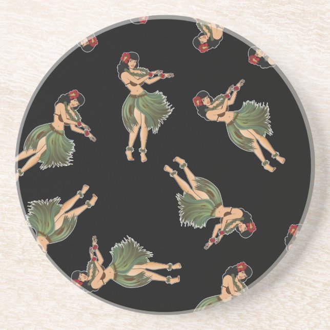 Hula-Girl-Tanzmuster Sandstein Untersetzer (Vorne)