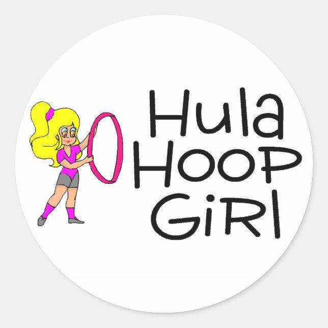 Hula Hoop Girl 2 Runder Aufkleber (Vorderseite)