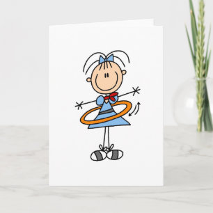 Hula Hoop Girl Card Karte